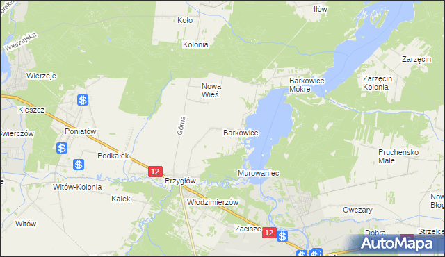 mapa Barkowice, Barkowice na mapie Targeo