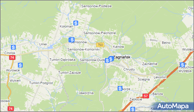 mapa Bartków gmina Zagnańsk, Bartków gmina Zagnańsk na mapie Targeo