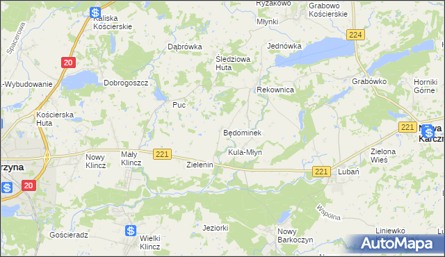 mapa Będominek, Będominek na mapie Targeo