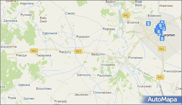 mapa Będzymin, Będzymin na mapie Targeo