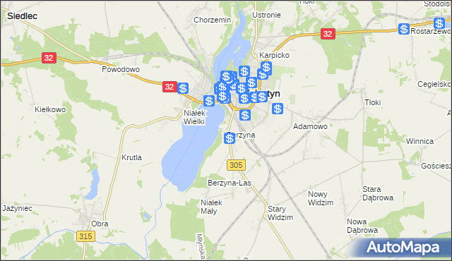 mapa Berzyna, Berzyna na mapie Targeo