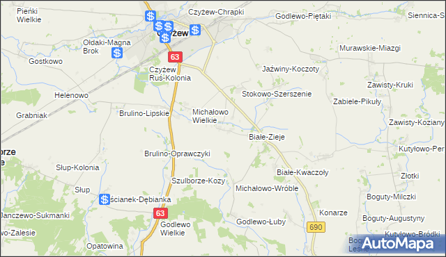 mapa Białe-Papieże, Białe-Papieże na mapie Targeo