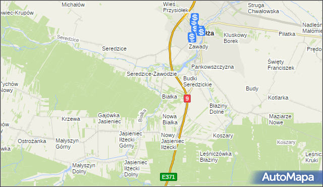 mapa Białka gmina Iłża, Białka gmina Iłża na mapie Targeo