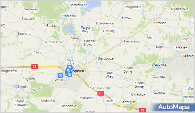 mapa Białoborze, Białoborze na mapie Targeo