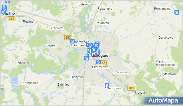 mapa Białogard, Białogard na mapie Targeo