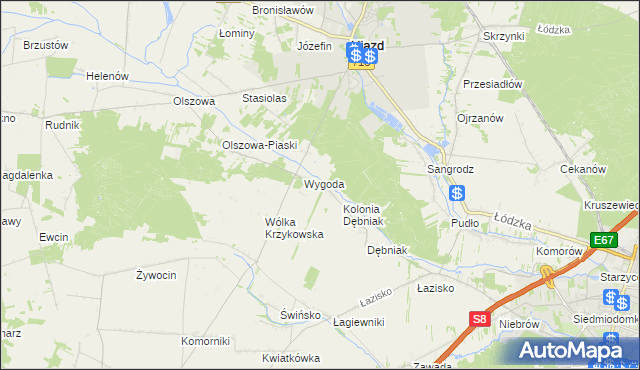 mapa Bielina, Bielina na mapie Targeo