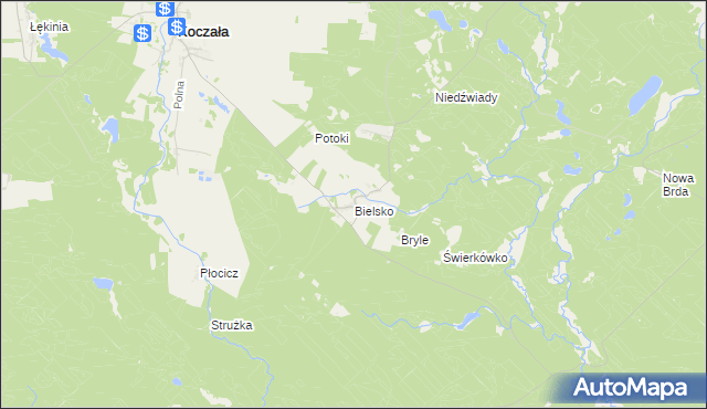 mapa Bielsko gmina Koczała, Bielsko gmina Koczała na mapie Targeo