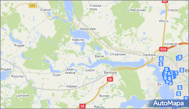mapa Bienie, Bienie na mapie Targeo