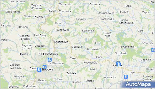 mapa Biesna, Biesna na mapie Targeo