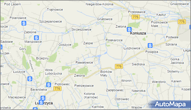 mapa Biórków Wielki, Biórków Wielki na mapie Targeo