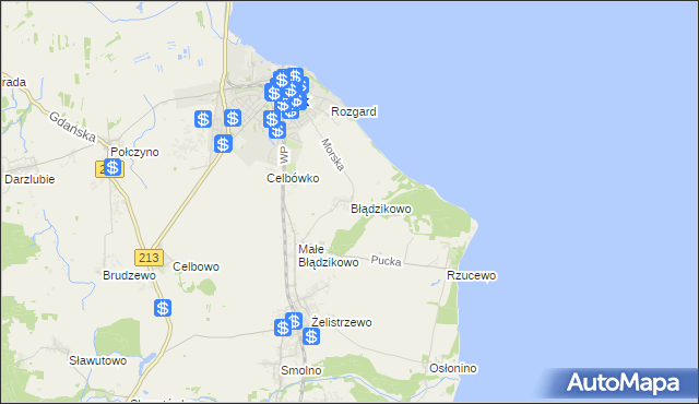 mapa Błądzikowo, Błądzikowo na mapie Targeo