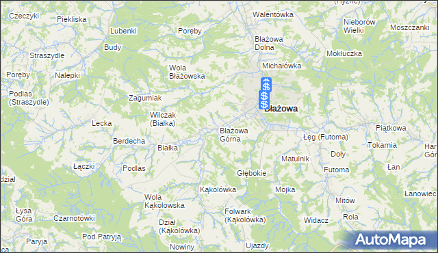 mapa Błażowa Górna, Błażowa Górna na mapie Targeo