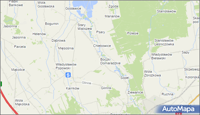 mapa Boczki Domaradzkie, Boczki Domaradzkie na mapie Targeo