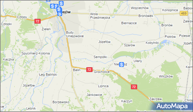 mapa Boczki gmina Poddębice, Boczki gmina Poddębice na mapie Targeo