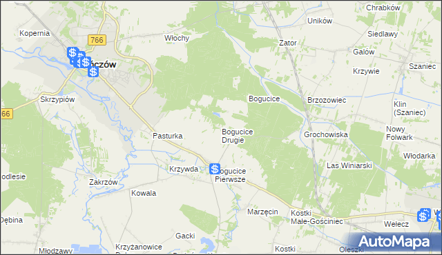mapa Bogucice Drugie, Bogucice Drugie na mapie Targeo