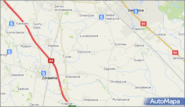 mapa Bogusławice gmina Siechnice, Bogusławice gmina Siechnice na mapie Targeo