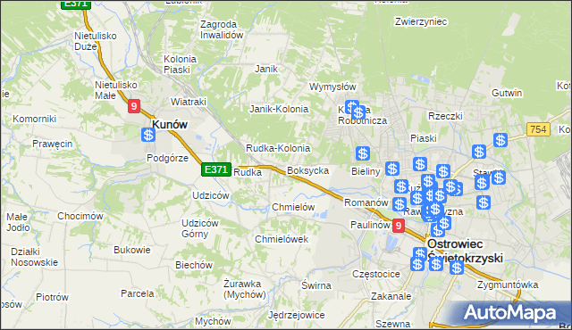 mapa Boksycka, Boksycka na mapie Targeo