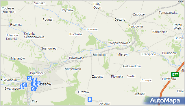 mapa Boleścice, Boleścice na mapie Targeo