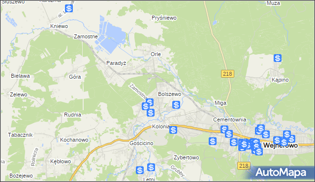 mapa Bolszewo, Bolszewo na mapie Targeo