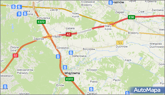 mapa Boryszew, Boryszew na mapie Targeo