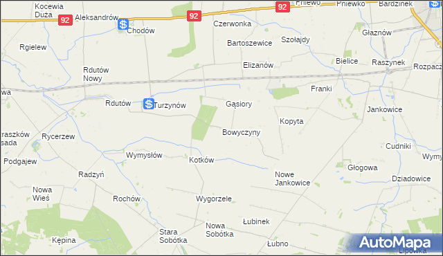mapa Bowyczyny, Bowyczyny na mapie Targeo