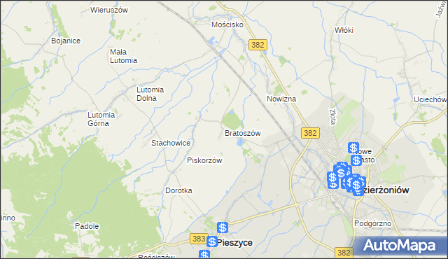 mapa Bratoszów, Bratoszów na mapie Targeo