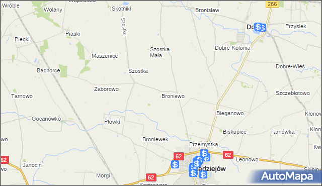 mapa Broniewo gmina Radziejów, Broniewo gmina Radziejów na mapie Targeo