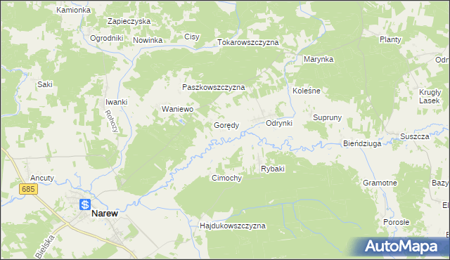 mapa Bruszkowszczyzna, Bruszkowszczyzna na mapie Targeo