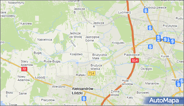 mapa Brużyczka Mała, Brużyczka Mała na mapie Targeo