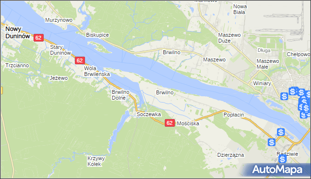 mapa Brwilno gmina Nowy Duninów, Brwilno gmina Nowy Duninów na mapie Targeo