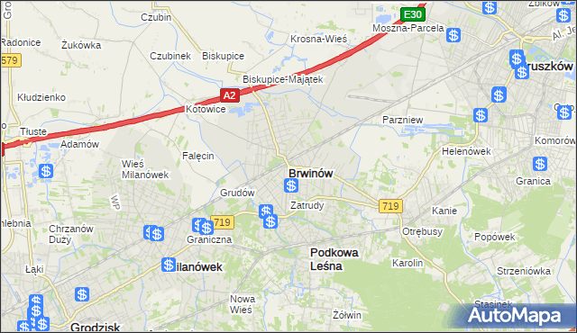 mapa Brwinów, Brwinów na mapie Targeo