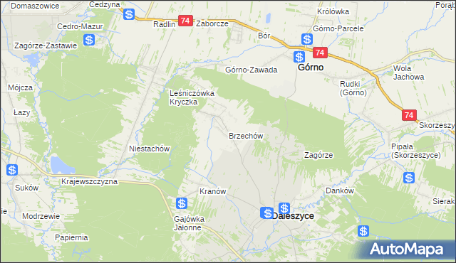 mapa Brzechów, Brzechów na mapie Targeo