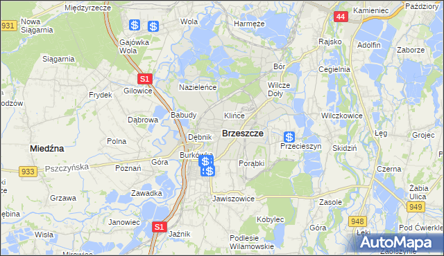 mapa Brzeszcze, Brzeszcze na mapie Targeo