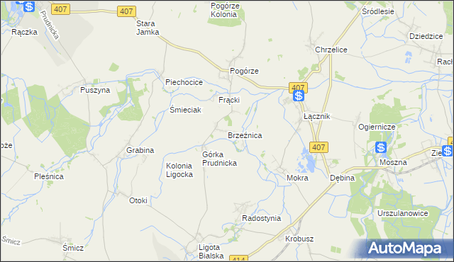 mapa Brzeźnica gmina Biała, Brzeźnica gmina Biała na mapie Targeo