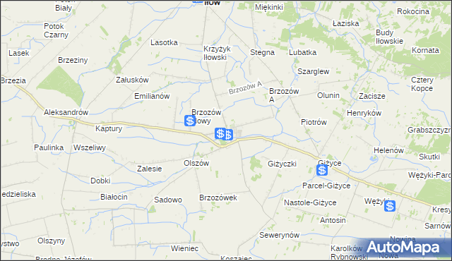 mapa Brzozów Stary, Brzozów Stary na mapie Targeo