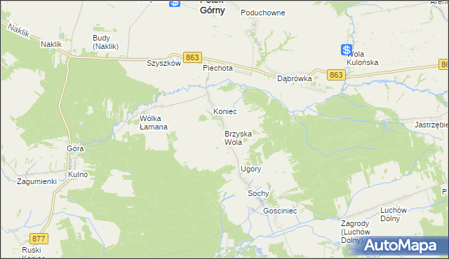 mapa Brzyska Wola, Brzyska Wola na mapie Targeo