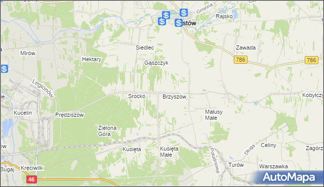 mapa Brzyszów, Brzyszów na mapie Targeo