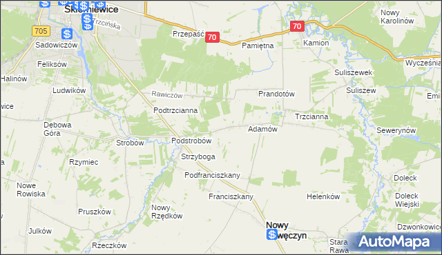 mapa Budy Trzcińskie, Budy Trzcińskie na mapie Targeo