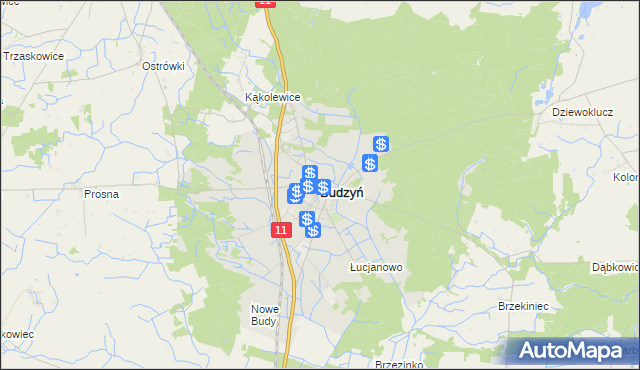 mapa Budzyń powiat chodzieski, Budzyń powiat chodzieski na mapie Targeo