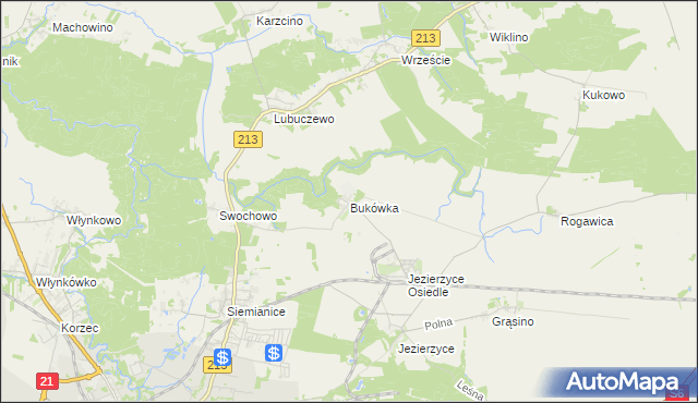 mapa Bukówka gmina Słupsk, Bukówka gmina Słupsk na mapie Targeo