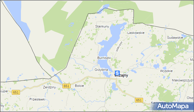 mapa Burniszki, Burniszki na mapie Targeo