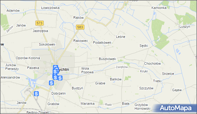 mapa Buszkówek, Buszkówek na mapie Targeo