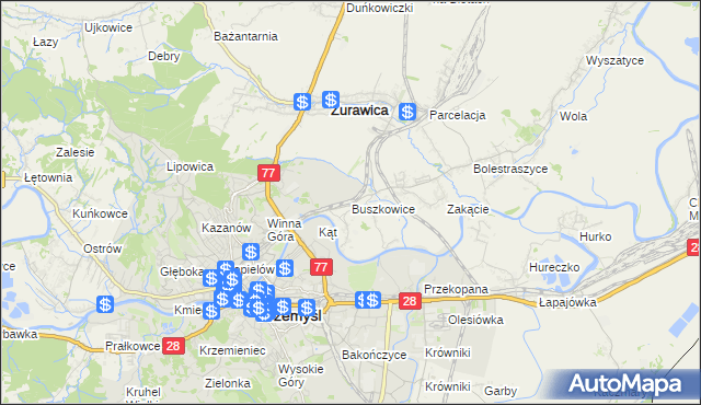 mapa Buszkowice gmina Żurawica, Buszkowice gmina Żurawica na mapie Targeo