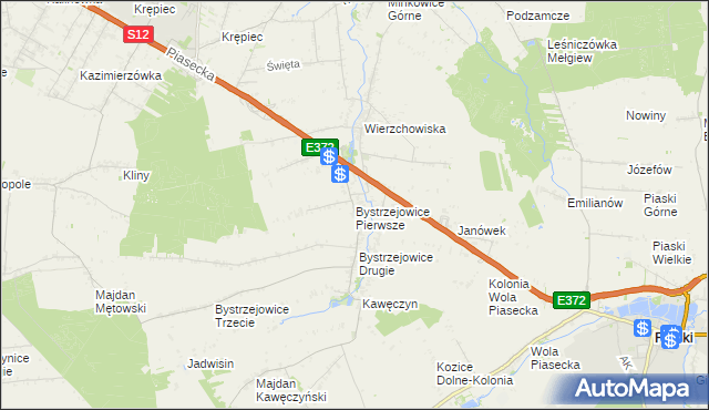 mapa Bystrzejowice Pierwsze, Bystrzejowice Pierwsze na mapie Targeo