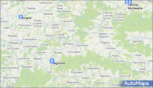 mapa Bytomsko, Bytomsko na mapie Targeo