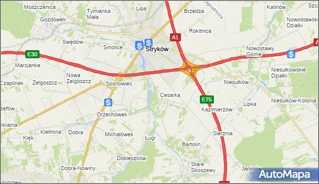 mapa Cesarka, Cesarka na mapie Targeo