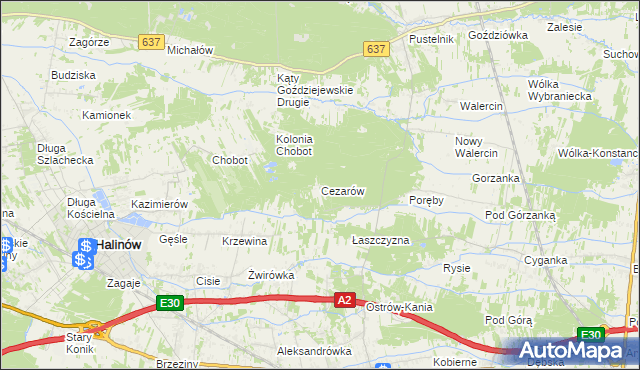 mapa Cezarów, Cezarów na mapie Targeo