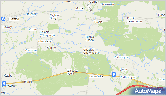 mapa Chałupki Chotynieckie, Chałupki Chotynieckie na mapie Targeo