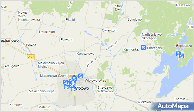 mapa Chłądowo, Chłądowo na mapie Targeo