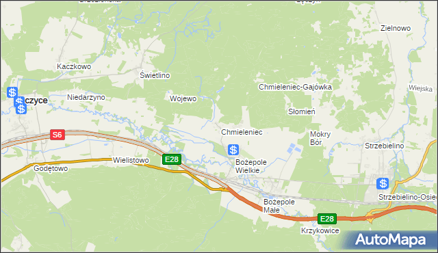 mapa Chmieleniec, Chmieleniec na mapie Targeo